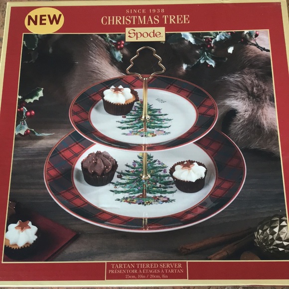 Spode Christmas Tree Tartan tiered server - Picture 8 of 12